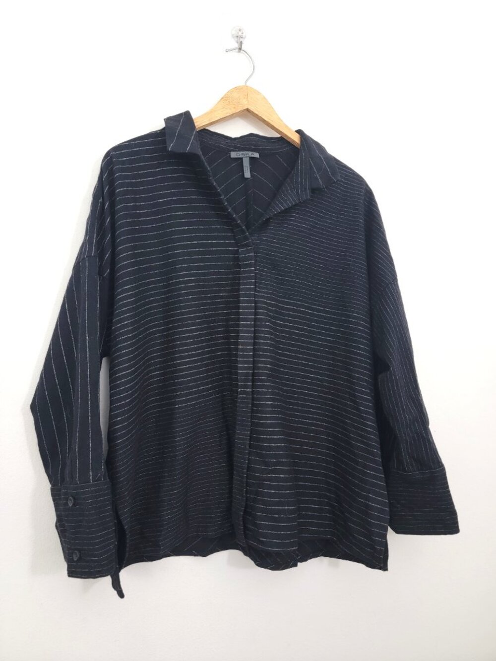 Oska Striped Wool Shirt Jacket 1 S/M